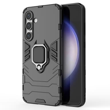 SKALO Samsung S24 FE Armor Hybridi metallirengas kuori - Musta