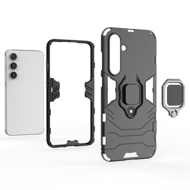 SKALO Samsung S24 FE Armor Hybridi metallirengas kuori - Musta