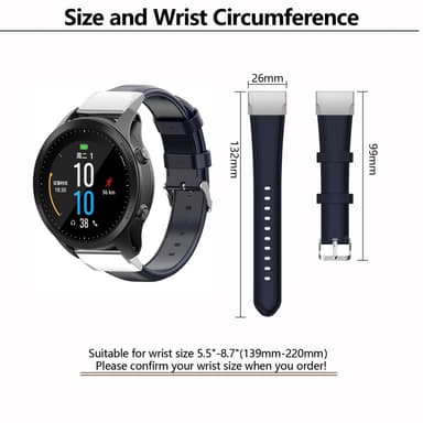 KALEBOL Nahkaranneke Garmin Fenix 7X/7X Pro 51mm - Musta