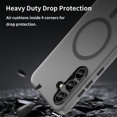 SKALO Samsung S24 FE Matta Translucent Hybrid Suojakuori - Musta