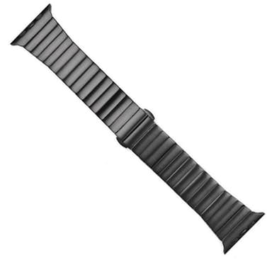 SKALO Teräsranneke ""Flat"" Apple Watch Series 7-9 41mm - Musta