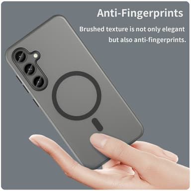 SKALO Samsung S24 FE Matta Translucent Hybrid Suojakuori - Musta