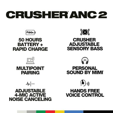 Skullcandy Crusher ANC 2 langattomat around-ear kuulokkeet (luu)