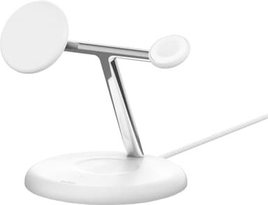 Belkin BoostCharge Pro 3-in-1 Qi2 langaton latausteline (valkoinen)