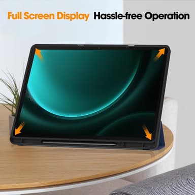 SKALO Samsung Tab S9+/S9 FE+ Trifold Suojakotelo - Tummansininen