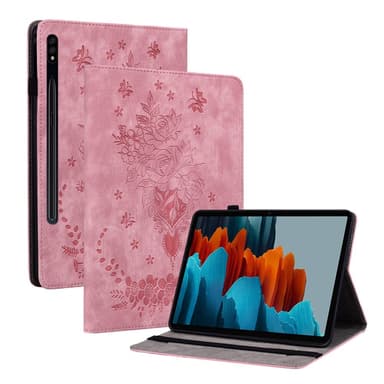 SKALO Samsung Tab S9+/S9 FE+ Mandala Butterfly Suojakotelo - Pinkki