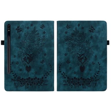 SKALO Samsung Tab S9+/S9 FE+ Mandala Butterfly Suojakotelo - Sininen