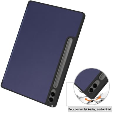 SKALO Samsung Tab S9+/S9 FE+ Trifold Suojakotelo - Tummansininen