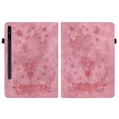SKALO Samsung Tab S9+/S9 FE+ Mandala Butterfly Suojakotelo - Pinkki