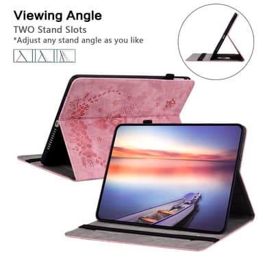 SKALO Samsung Tab S9+/S9 FE+ Mandala Butterfly Suojakotelo - Pinkki