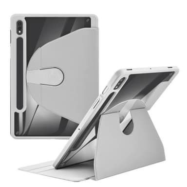 SKALO Samsung Tab S9+/S9 FE+ 360 PU-nahkainen Suojakotelo - Harmaa