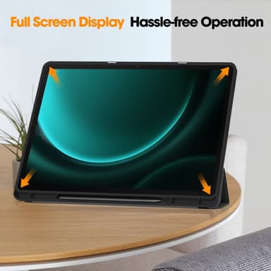 SKALO Samsung Tab S9+/S9 FE+ Trifold Suojakotelo - Musta