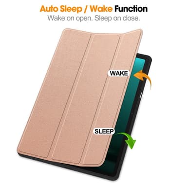 SKALO Samsung Tab S9+/S9 FE+ Trifold Suojakotelo - Ruusukulta