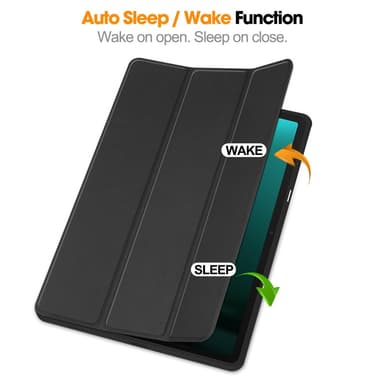 SKALO Samsung Tab S9+/S9 FE+ Trifold Suojakotelo - Musta