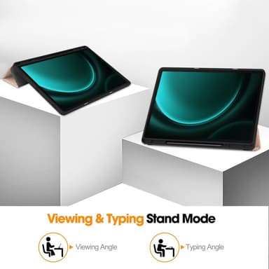 SKALO Samsung Tab S9+/S9 FE+ Trifold Suojakotelo - Ruusukulta