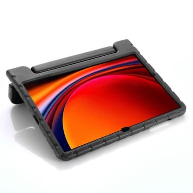 SKALO Samsung Tab S9+/S9 FE+ Kuori kahvalla/telineellä - Musta