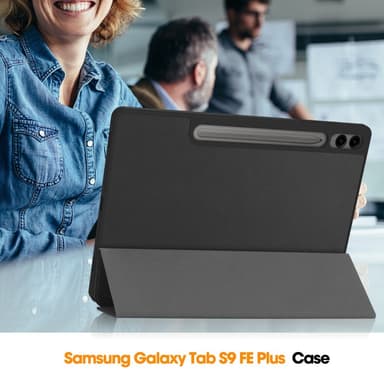SKALO Samsung Tab S9+/S9 FE+ Trifold Suojakotelo - Musta