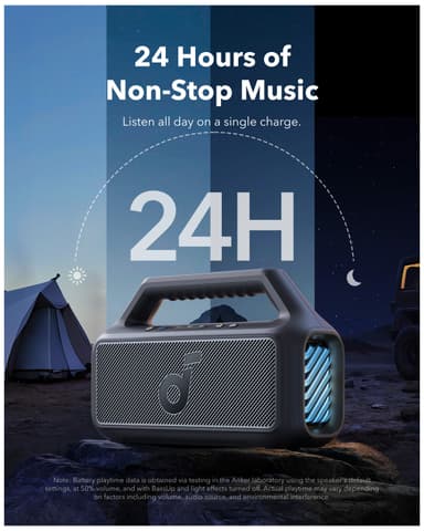 Soundcore Boom 2 kannettava langaton kaiutin (musta)