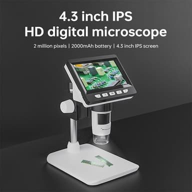 Digitaalinen mikroskooppi LCD-näytöllä ja jopa 1000-kertaisella suurennoksella