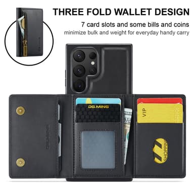 Samsung S24 FE kotelo RFID-suojauksella / Magneettinen lompakkokotelo korttitelineellä