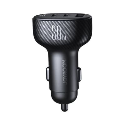Joyroom Autolaturi 30W 2x USB-C 1x USB - Musta