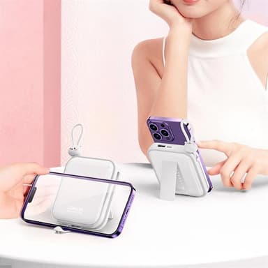 Joyroom Powerbank USB-C- ja Lightning-kaapelilla 10000mAh 22.5W - Valkoinen