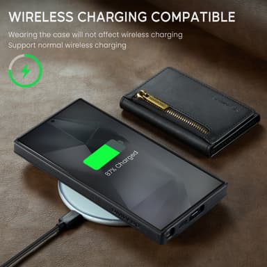 Samsung S24 FE kotelo RFID-suojauksella / Magneettinen lompakkokotelo korttitelineellä