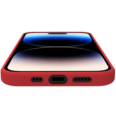 Cromo pehmeä kumikotelo iPhone 15 Pro Red