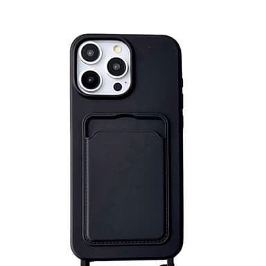 Suojaava iPhone 16 -sarjan puhelinkotelo korttipidikkeellä ja rannehihnalla iPhone 16 Pro Max