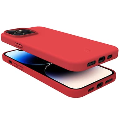 Cromo pehmeä kumikotelo iPhone 15 Pro Red