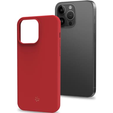 Cromo pehmeä kumikotelo iPhone 15 Pro Red