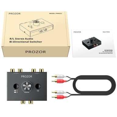 RCA-stereoäänen kytkin - 2 in 1 Out R/L stereoäänen kytkin, 1 in 2 Out stereoäänen Splitter