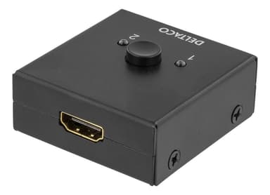 DELTACO kaksisuunt. HDMI-kytkin, 1-2 tai 2-1, manuaalinen, mu