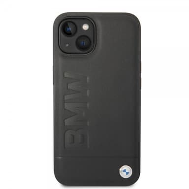 BMW iPhone 14 Kuori Hot Stamp Metal Logo Musta