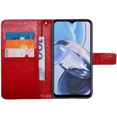 Lompakkokotelo 3-kortti Motorola Moto E22i - Punainen