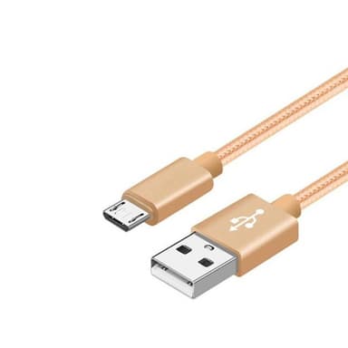 Nylon USB Type C -kaapeli Pikalataus Kulta 2 m