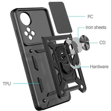 Matkapuhelimen kuori kameran linssisuojalla Huawei nova 9 - Musta