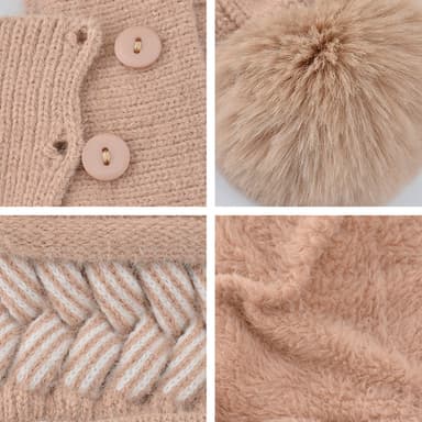 Vintermössor Scarf Mask One-Piece för kvinnor Vaaleanpunainen
