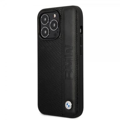 BMW iPhone 14 Pro Max Kuori Big Logo Stripe Musta