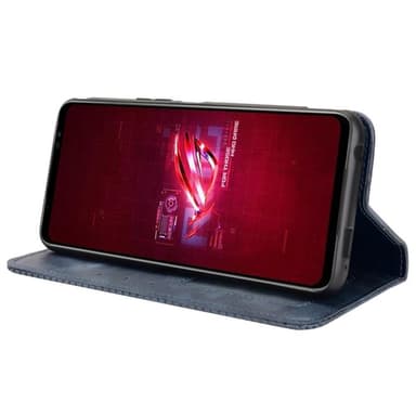 SKALO Asus ROG Phone 6/6Pro/6D/6D Ultimate 5G Kohokuvioitu Premium lompakkokotelo - Sininen