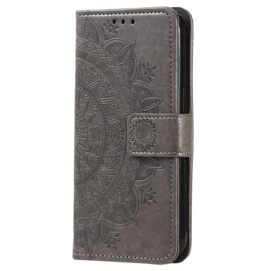 SKALO Sony Xperia 5 IV 5G Mandala lompakkokotelo - Harmaa