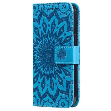 SKALO Motorola Edge 30 5G Mandala lompakkokotelo - Sininen