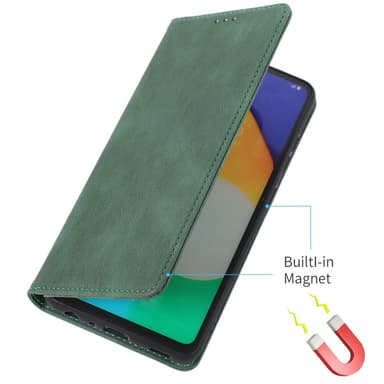 SKALO Samsung A23 5G Slim Premium Lompakkokotelo - Vihreä