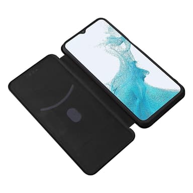 SKALO Samsung A23 5G Carbon Fiber Lompakkokotelo - Musta