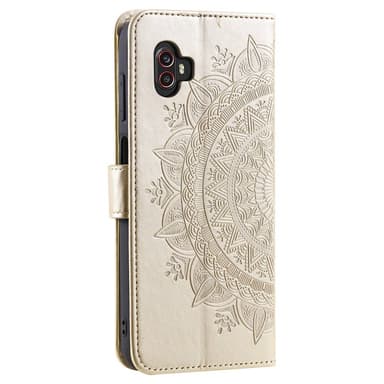 SKALO Samsung Xcover6 Pro 5G Mandala lompakkokotelo - Kulta