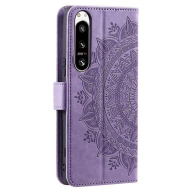 SKALO Sony Xperia 5 IV 5G Mandala lompakkokotelo - Violetti