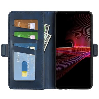 SKALO Sony Xperia 1 IV Premium Wallet Lompakkokotelo - Sininen
