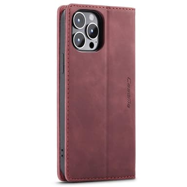 CASEME Retro lompakkokotelo iPhone 14 Prolle - Punainen