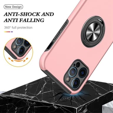 iPhone 14 Pro Max Sormenrengastuki Hybridikotelo - Vaaleanpunainen