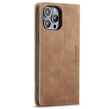 CASEME Retro lompakkokotelo iPhone 14 Pro Max - vaaleanruskea